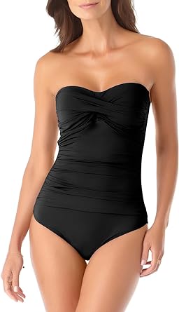 Photo 1 of Anne Cole Womens Ruched Sweatheart Neck Line One-Piece Swimsuit SIZE S
