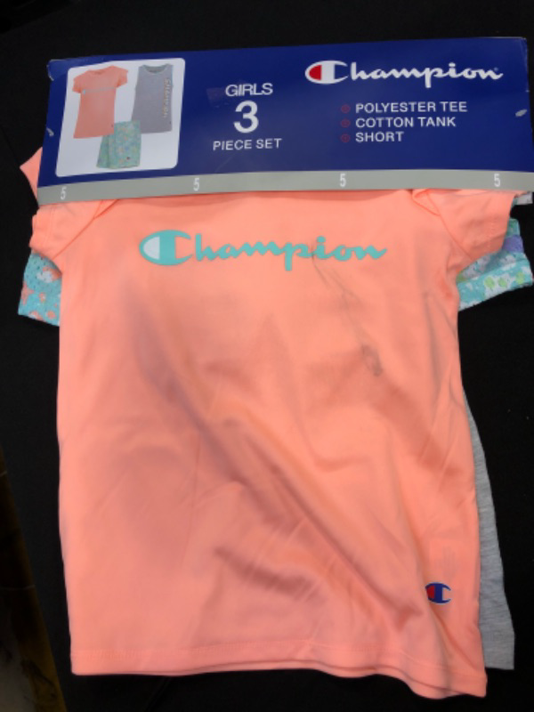 Photo 1 of BRAND NEW GIRL'S CHAMPION 3 Piece Shirt/Short Set SIZE: 5
