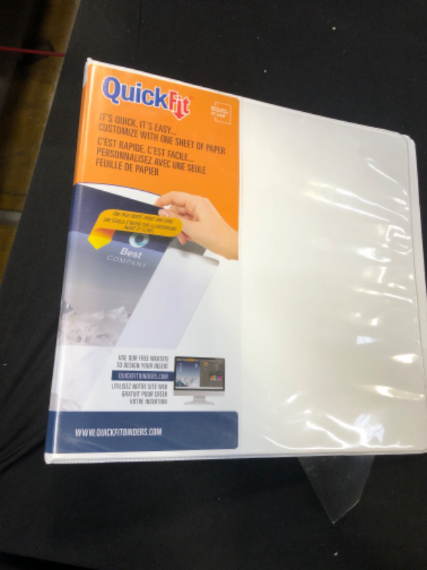 Photo 2 of QuickFit View Binder, 3 Inch, Round Ring, White (88050) 1 Count (Pack of 1)