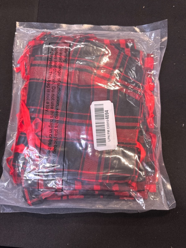 Photo 2 of 10 Pieces Christmas Buffalo Plaid Drawstring Bags Drawstring Gift Bags Santa Large Sacks Xmas Wrapping Bags Cotton Drawstring Bags Sack for Party Favors Candies (Red and Black Plaid,6 x 8 Inch) 6x8 Inch (Pack of 10) Red and Black Plaid