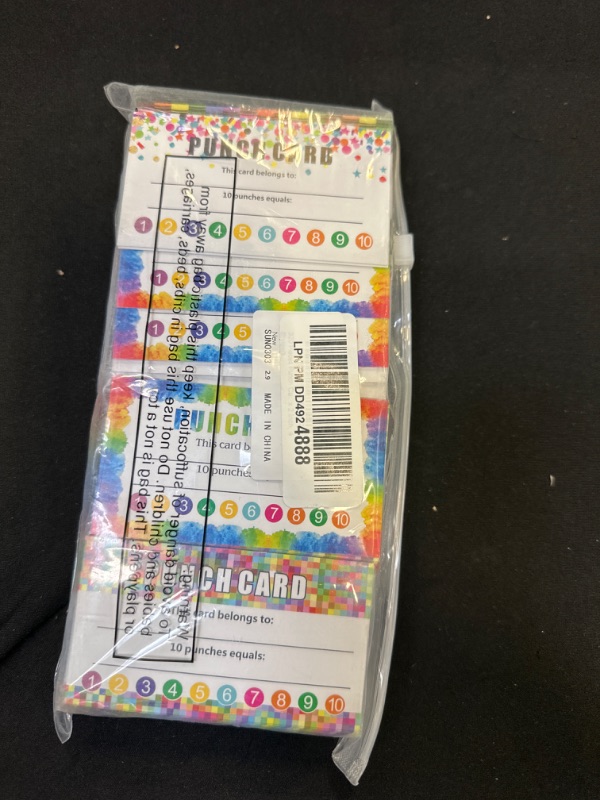 Photo 2 of 320 Pieces Punch Cards, Incentive Loyalty Reward Card Student Awards Loyalty Cards for Business, Classroom, Kids Behavior, Students, Teachers, 3.5 x 2 Inch, 4 Styles() Colorful