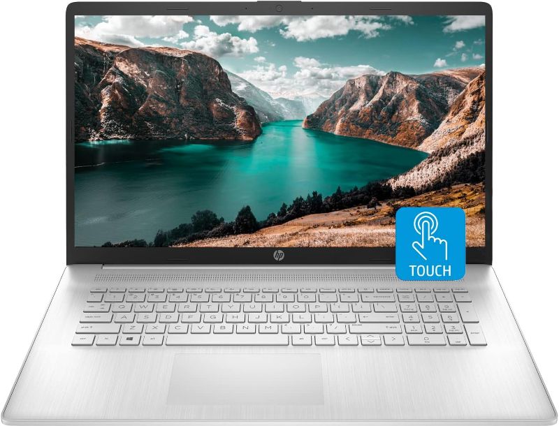 Photo 1 of HP 17 Laptop, 17.3" HD+ Touchscreen, Intel Core i7-1255U Processor, 64GB RAM, 2TB SSD, Webcam, HDMI, Backlit Keyboard, Wi-Fi, Windows 11 Home, Silver
