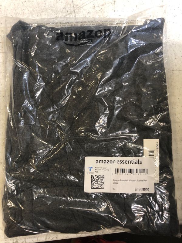 Photo 1 of AMAZON ESSENTIALS WOMEN'S WAISTED MAXI DRESS (AVAILABLE IN PLUS SIZE) RAYON BLEND CHARCOAL HEATHER -- SIZE SMALL
