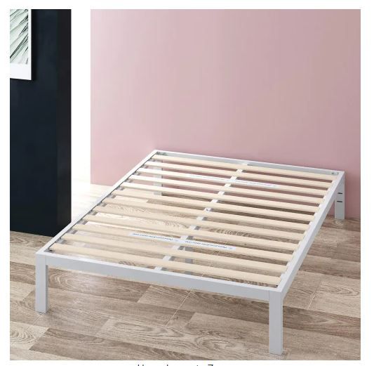 Photo 1 of Zinus
Mia White Full Metal Platform Bed Frame Without Headboard