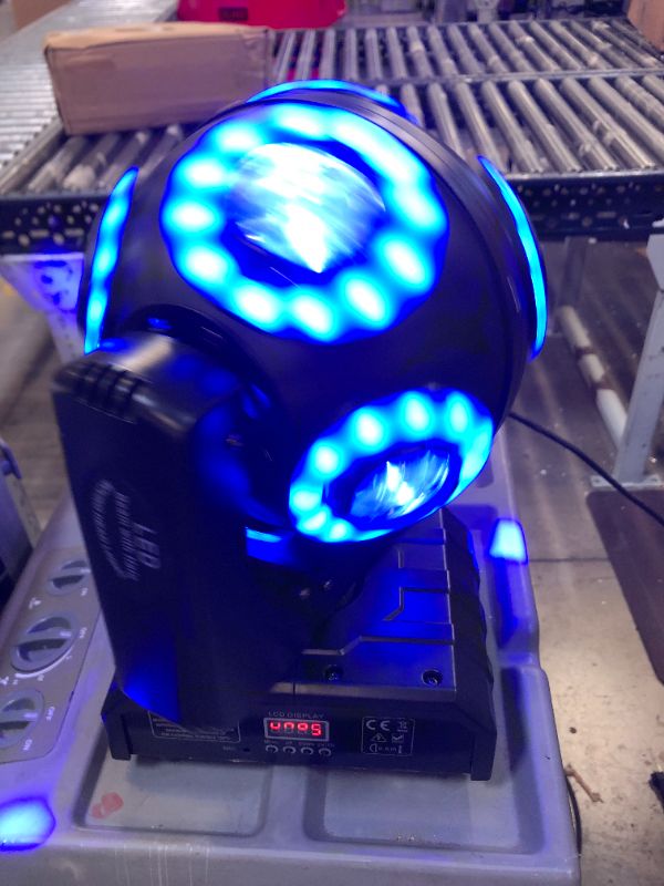 Photo 5 of 8x15W Moving Head Beam Light with Halo, 120w Football Lights RGBW 4in1 LED for DJ Stage Lights, 360° Rotation Moving Head DMX 512 with Sound Activated for Stage Lighting Party Disco Club Wedding