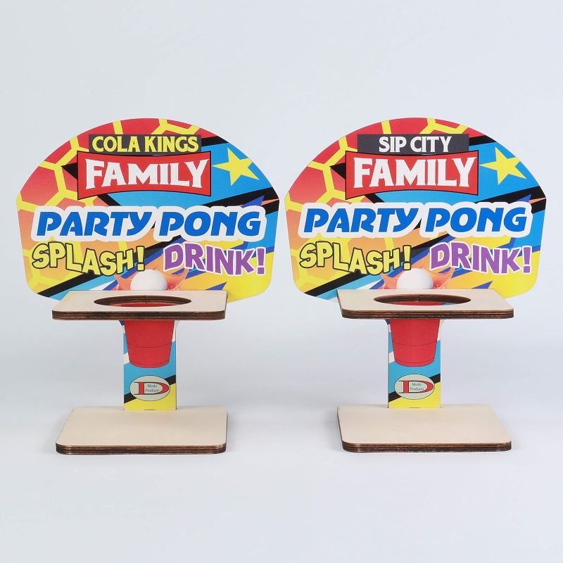Photo 1 of DMode Products Wooden Party Pong Game Set | Party Pong Game for College and Birthdays
