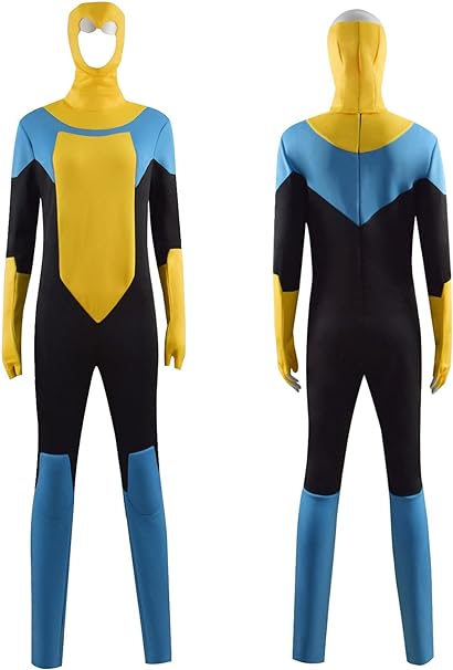 Photo 1 of Mark Grayson Jumpsuit Uniform Cosplay Costume Adult Men Halloween Hero Invincible Bodysuit XXL 
