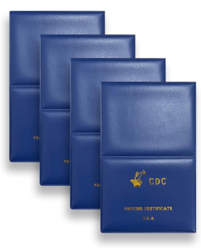 Photo 1 of 4 PCs Blue Vaccine Passport Holder, 3x4 Vaccine Card Holder to Keep Vaccine Record Card Protecting Your CDC Immunization Record Card, CDC Vaccination Holder to Secure Your 4x3 CDC Vaccine Cards