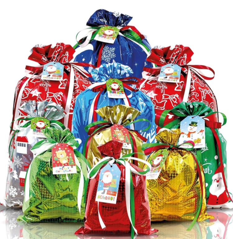 Photo 1 of 38Pcs Christmas Gift Bags, Gift Bags Assorted Sizes for Holiday Presents, Christmas Bags Small Medium Large Jumbo for Gift Wrapping, Xmas Gift Bags with Tags Ribbon Ties, Christmas Party Supplies