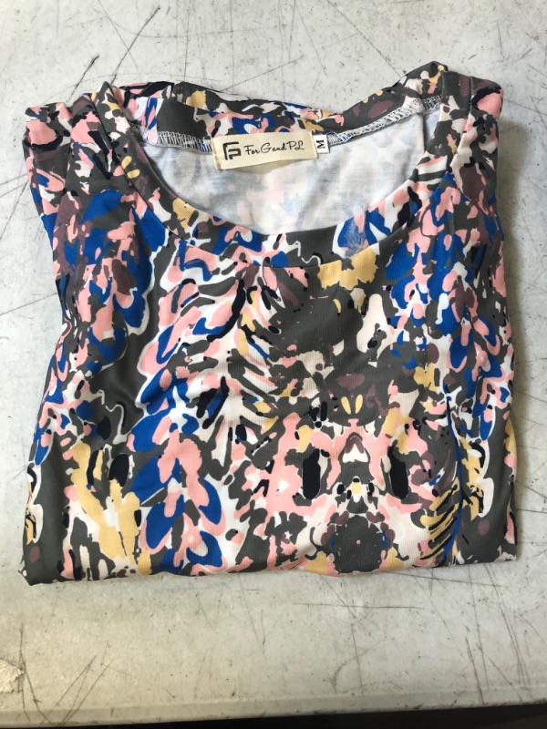 Photo 1 of For G and PL Women Summer Flare Ruffle Swing Shirt Peplum Tops Medium