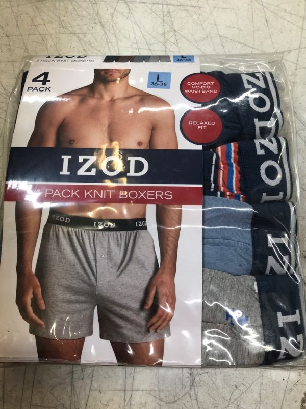 Photo 2 of IZOD Men's 4 Pack Tag Free Comfort Knit Boxers Sz Large
