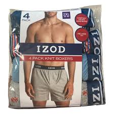 Photo 1 of IZOD Men's 4 Pack Tag Free Comfort Knit Boxers Sz Large
