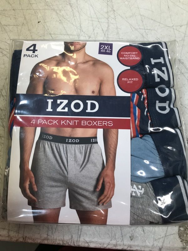 Photo 2 of IZOD Men's 4 Pack Tag Free Comfort Knit Boxers Sz 2XL
