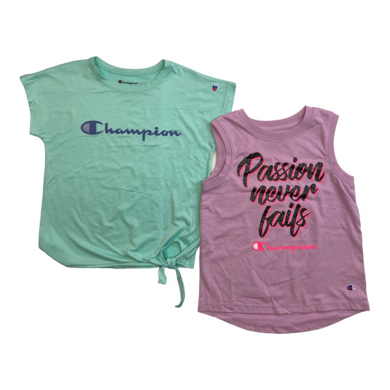 Photo 1 of Champion Girls 2-Pack Active Wear UPF 30 Moisture Wicking T-shirts - Sz 7/8
