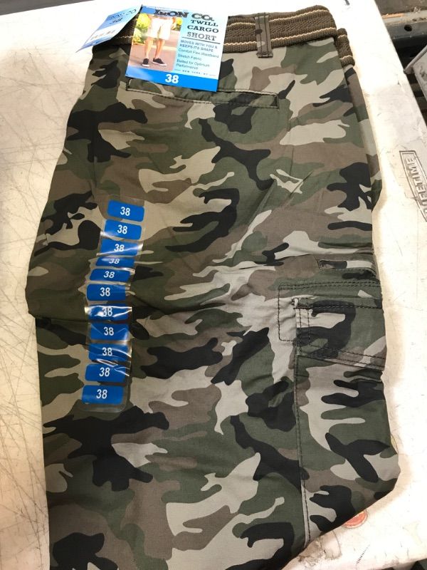 Photo 1 of Iron Clothing Twill Cargo Shorts Green Camo - Sz 38