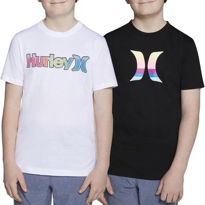 Photo 1 of Hurley Boy's 2 Pack Short Sleeve Graphic T-Shirt White/Black 10/12
