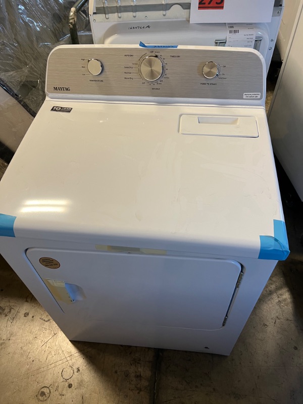 Photo 2 of Maytag 7-cu ft Electric Dryer (White) Model #MED4500MW
POWER CORD NOT INCLUDED!!!