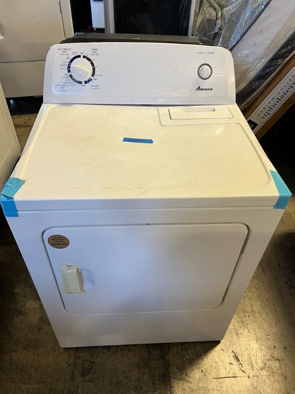 Photo 2 of Amana 6.5-cu ft Electric Dryer (White) Model #NED4655EW
POWER CORD NOT INCLUDED!!!