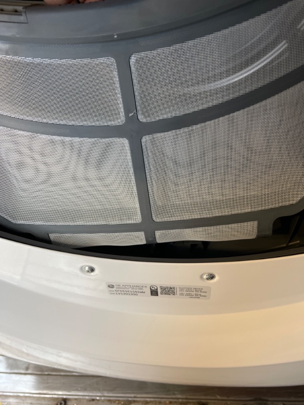 Photo 1 of GE 7.8-cu ft Stackable Smart Electric Dryer (White) ENERGY STAR Model #GFD55ESSNWW
POWER CORD NOT INCLUDED!!!