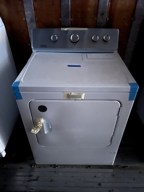 Photo 2 of Maytag 7-cu ft Electric Dryer (White) Model #MEDC465HW
POWER CORD NOT INCLUDED!!!