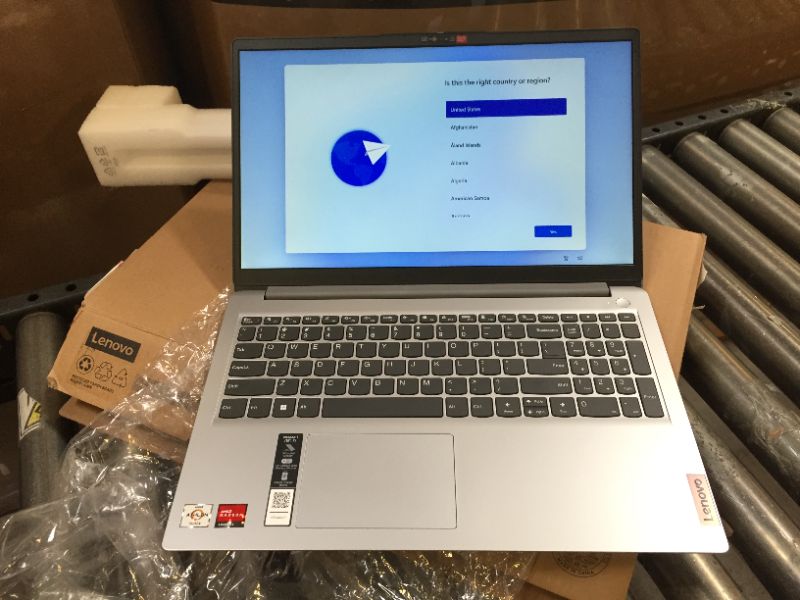 Photo 2 of Lenovo IdeaPad 1 15.6" HD Laptop, AMD Athlon Silver 3050U, 4GB RAM, 128GB eMMC, Windows 11 Home, Cloud Grey 4GB RAM | 128GB eMMC