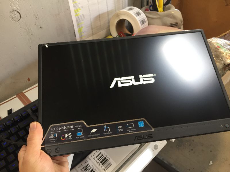 Photo 2 of ASUS Zen Screen 15.6” 1080P Portable Monitor (MB166C) - Full HD, IPS, USB Type-C External Monitor, USB-Powered, Flicker Free, Anti-Glare Surface, Ultra Slim Travel Monitor For Laptop & Macbook 15.6" IPS FHD USB Type-C Tripod Mountable