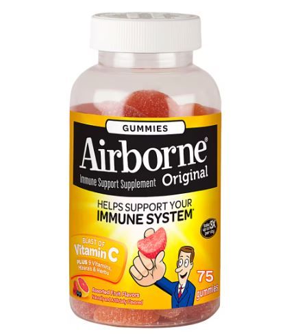 Photo 1 of Airborne Immune Support Vitamin C Gummies, Assorted Fruit, 75 Ct
best by 07/2024