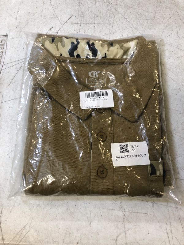 Photo 2 of  CAMO GREEN PRINT MAGCOMSEN Men's Short-Sleeve Golf Polo Shirts 3-Button Quick Dry Polo Athletic Casual Collared T-Shirt with Pocket L
