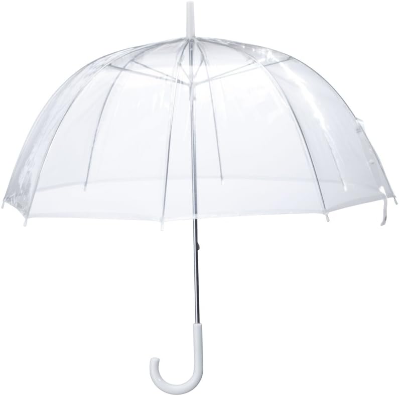 Photo 1 of 46" Adult Clear Bubble Umbrella Auto Open Fashion Dome Shaped European Hook Handle