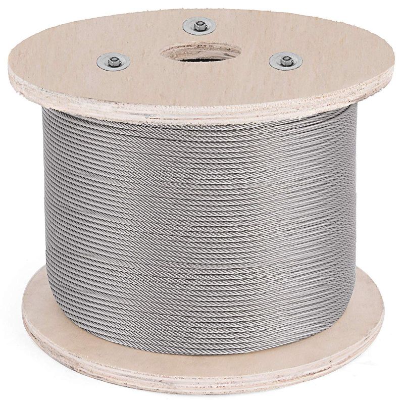 Photo 1 of 1000FT 1/8" T316 Stainless Steel Cable 1x19 Steel Wire Rope Cable for Deck Cable Railing Kits DIY
