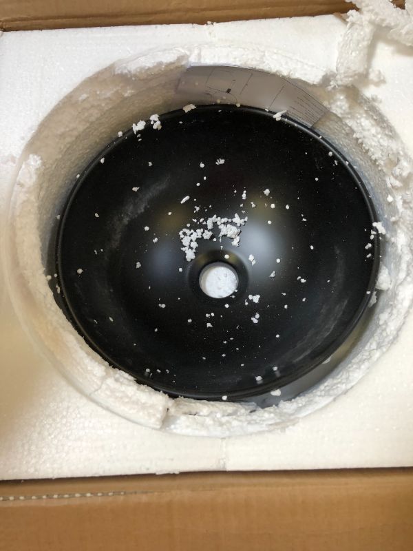 Photo 2 of Aquaterior 12" Bathroom Round Bowl Vessel Sink with Pop up Drain Above Counter Countertop Porcelain Ceramic RV Bathroom Mini Basin Black 12x5.5 in Black