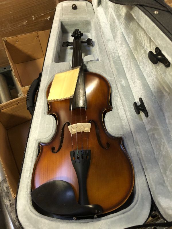 Photo 2 of **MISSING BOW** Asmuse Full Size 4/4 Violin Kit, Premium Solid Wood Starter Violin with Bow Case for Beginner Adult Children (Natural)