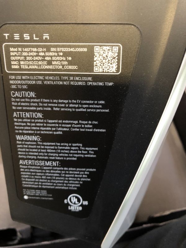 Photo 8 of Tesla Wall Connector - Electric Vehicle (EV) Charger - Level 2 - up to 48A with 24' Cable