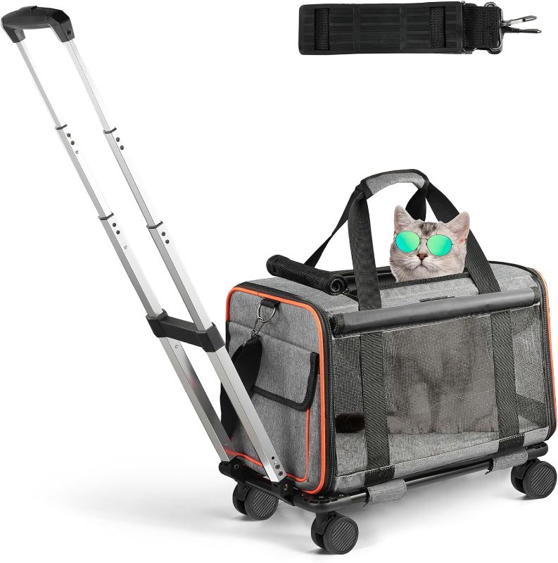 Photo 1 of +++USE STOCK PHOTO AS REFERENCE+++ Gloryall Dog Cat Carrier with Wheel Foldable Pet Carrier Airline Approved with Telescopic Double Pull Rod and Shoulder Strap, Portable TSA Approved Rolling Pet Carrier for Cats and Small Dogs
+++USE STOCK PHOTO AS REFERE