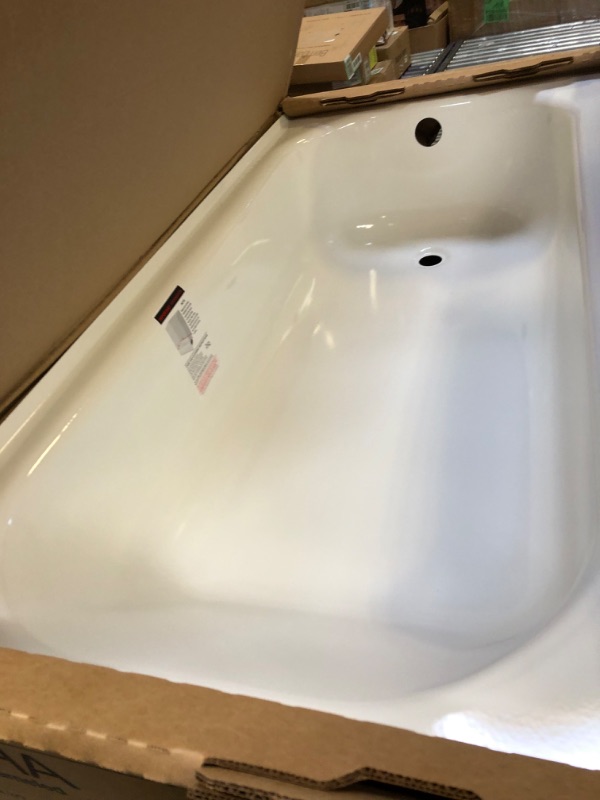 Photo 2 of BootzCast 60 in. x 30 in. Soaking Alcove Bathtub with Left Drain in White
