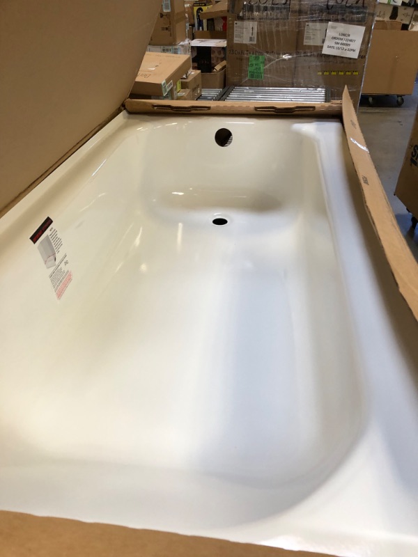 Photo 3 of BootzCast 60 in. x 30 in. Soaking Alcove Bathtub with Left Drain in White
