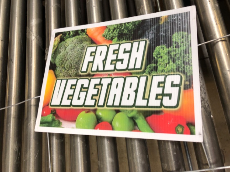 Photo 1 of "FRESH VEGETABLES" SIGN WITH STAKE 