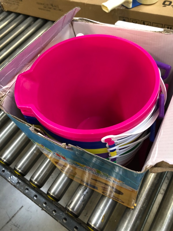 Photo 1 of 4E's Novelty 9" Large Sand Bucket with Shovel [12 Pack Bulk] Beach Buckets - Beach Toys for Kids & Toddlers, Party Favors