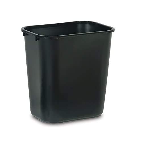 Photo 1 of  3 Gallon Rectangular Commercial Office Wastebasket, BLACK 