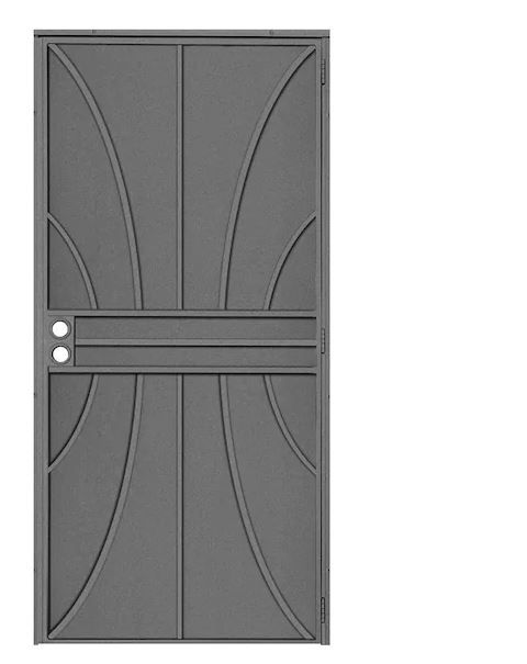 Photo 1 of 36 in. x 80 in. Meridian Silverado Surface Mount Outswing Steel Security Door with Fine-grid Steel Mesh Screen
