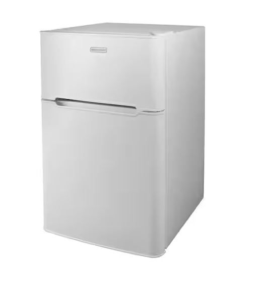 Photo 1 of 20.5 in. 3.2 cu. ft. 2 Door Mini Refrigerator with Freezer in White, ENERGY STAR Qualified
