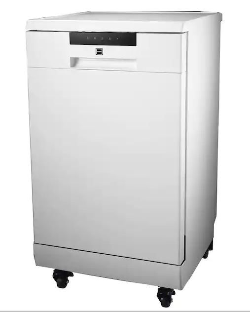 Photo 1 of 18 in. White Electronic Portable 120-volt Dishwasher with 3-Cycles with 8 Place Settings Capacity
