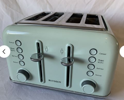 Photo 1 of 4 Slice Stainless Steel Toaster Wide Slots Retro Pastel Green Dt-6b83