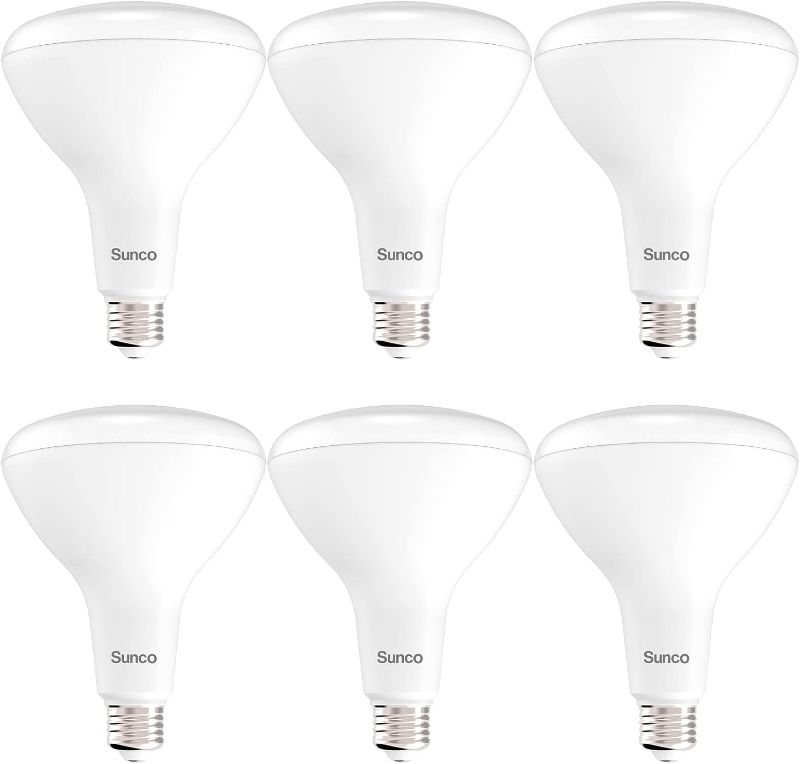 Photo 1 of Sunco 6 Pack BR40 Light Bulb, LED Indoor Flood Light, Dimmable, 2700K Soft White, 1400 LM, E26 Base, Recessed Can Light, High Lumen, Flicker-Free - UL & Energy Star, 100W Equivalent 17W
