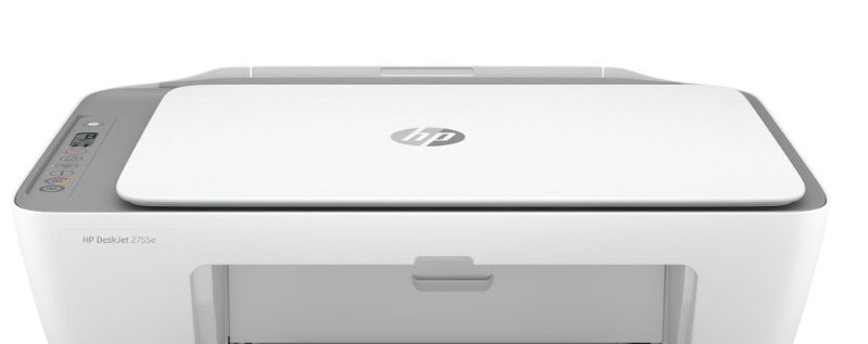 Photo 1 of HP DeskJet 2755e Wireless Color All-in-One Printer with bonus 6 months Instant Ink (26K67A), white