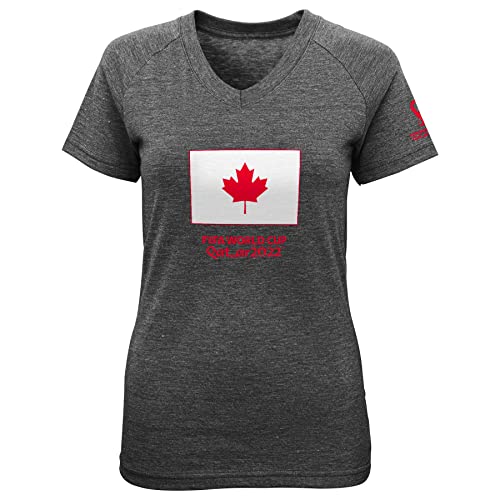 Photo 1 of Outerstuff Womens FIFA World Cup Classic Soccer Short Sleeve Triblend Tee, Tri-Blend Heather Grey, Small

