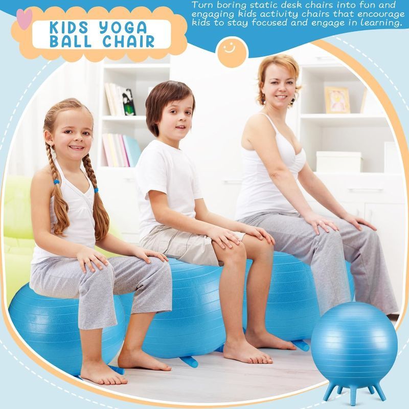 Photo 1 of Glimin Pack Chair Ball with Feet Yoga Ball Chairs for Kids Stability Ball Chairs Flexible Seating Chairs for Children Classroom Elementary Improve Focus and Balance
