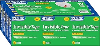 Photo 1 of Business Source BSN32953 - Transparent Tape, 1 Core, 3/4x1000, 12/PK, Clear & BIC Round Stic Xtra Life Ballpoint Pens, Medium Point, Black, 60-Count Pack, Flexible Round Barrel for Writing Comfort Value Pack