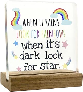 Photo 1 of Urbcent Inspirational Gift for Best Friends Home Office Clear Acrylic Desk Plaque Decor for Boss Coworker Retirement Gifts Farewell Gifts for Men(rainbow)
