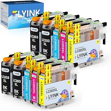 Photo 1 of FLYINK Ink Cartridges for Brother lc203 lc201 XL Black and Color for MFC-J480DW MFC-J4420DW Printer
